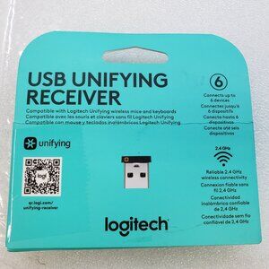 Logitech USB Unifying Receiver 2.4GHz. Connects up to 6 Devices.